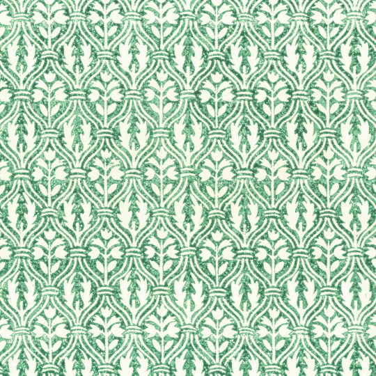 Green Flowers and Leaves Stamped Italian Print Paper ~ Rossi Italy